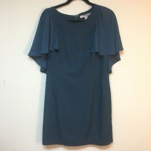 Beautiful flowy cape sleeve dress indigo blue